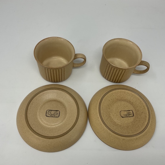Denby Chorus (retired) Stoneware Teacups & Saucers (Set of 2) - Picture 4 of 6